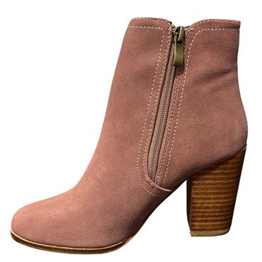 ESCAPE LDS 2 ZIP ANKLE BOOT - BLUSH SUEDE